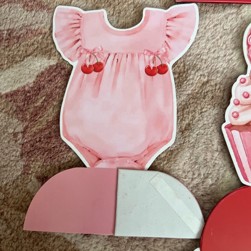 Baby Shower Decoration Set of 6 Cherry Theme Centerpieces - Picture 3 of 8
